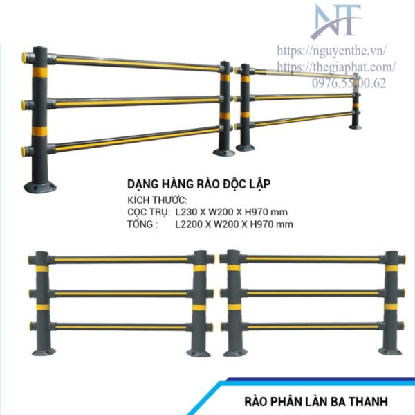 Rào phân làn 3 thanh Rào phân làn 3 thanh