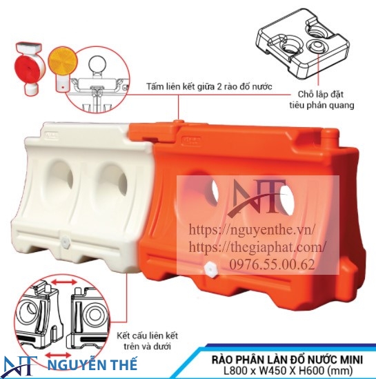 Rào phân làn đổ nước mini
