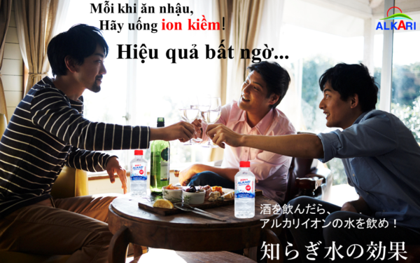Hãy uống ion alkari pH9+ mỗi khi phải uống rượu Japan